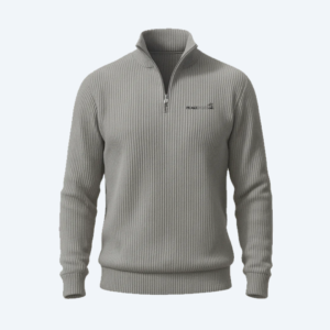 Men's Ribbed Knit Quarter-Zip Sweater