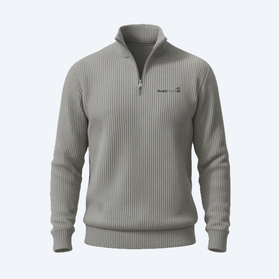 Men's Ribbed Knit Quarter-Zip Sweater