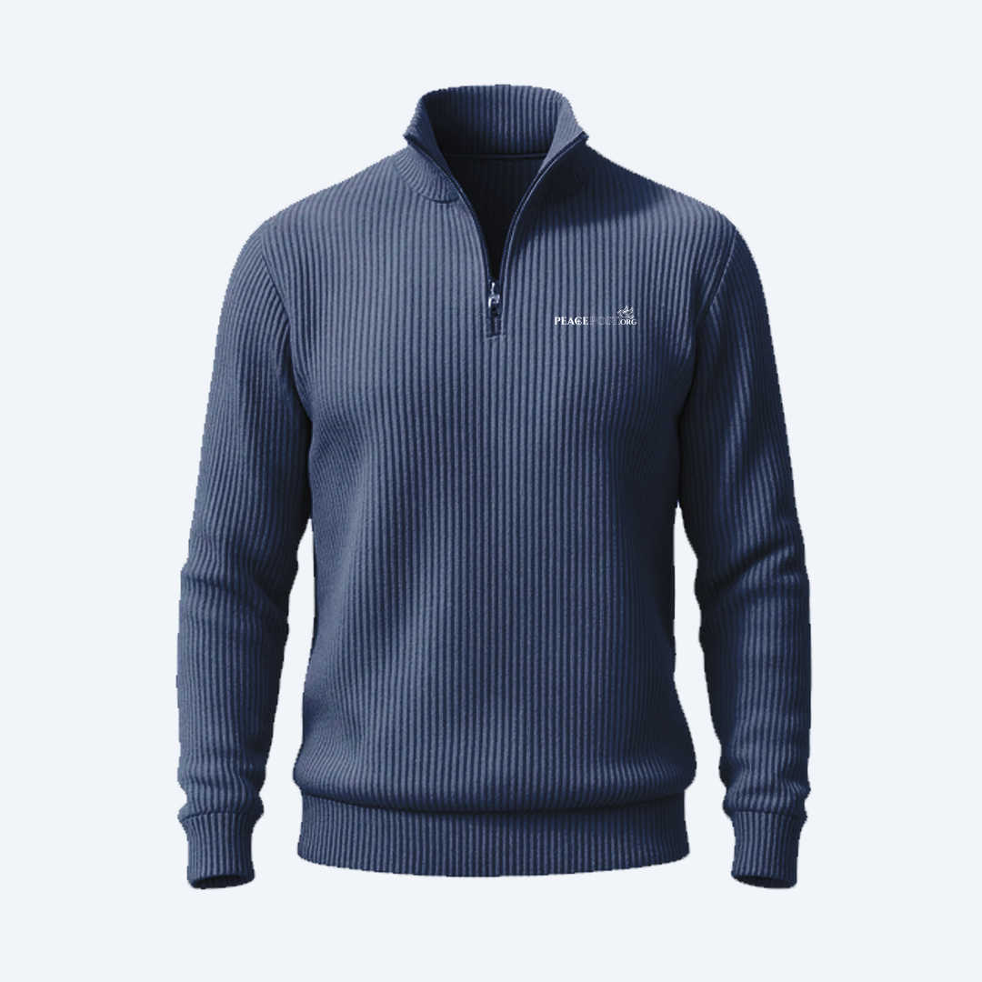 Men's Ribbed Knit Quarter-Zip Sweater - Image 4