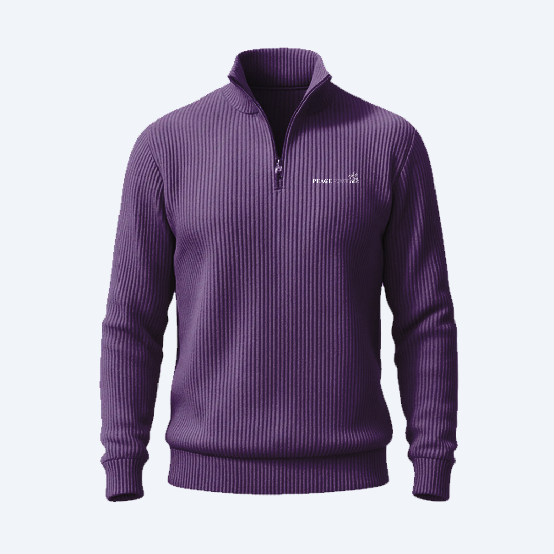 Men's Ribbed Knit Quarter-Zip Sweater - Image 3