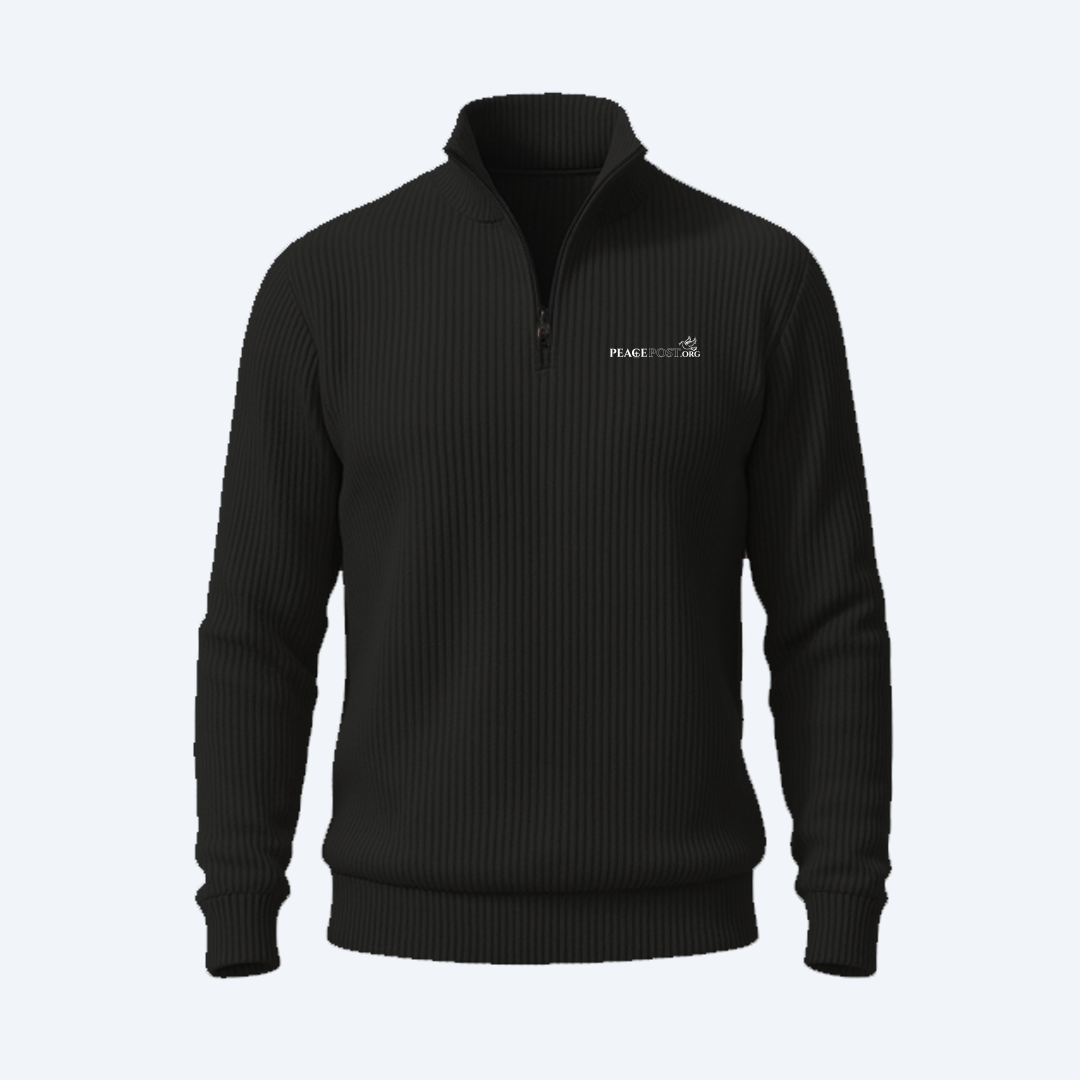 Men's Ribbed Knit Quarter-Zip Sweater - Image 2